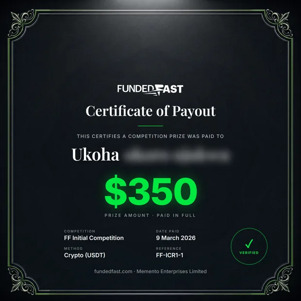 FF Initial Competition payout of $350 to Ukoha