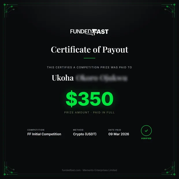 FF Initial Competition payout of $350 to Ukoha