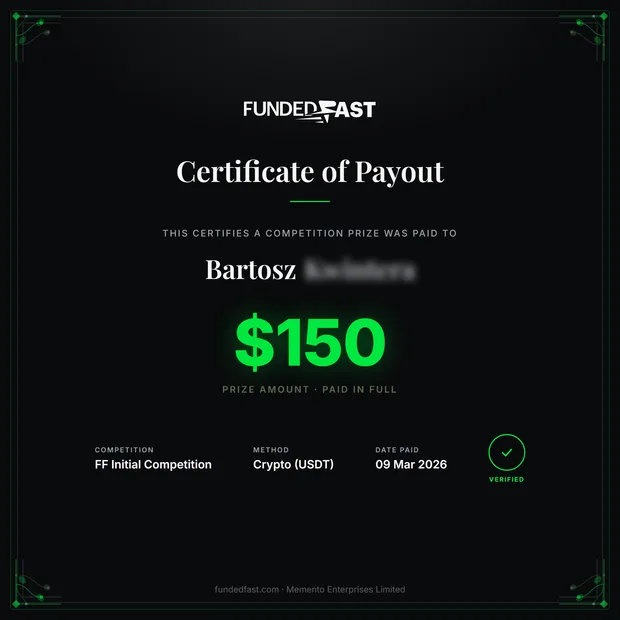 FF Initial Competition payout of $150 to Bartosz