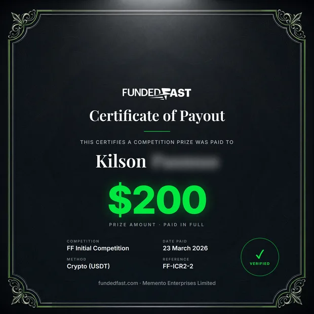 FF Initial Competition payout of $200 to Kilson