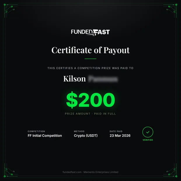 FF Initial Competition payout of $200 to Kilson