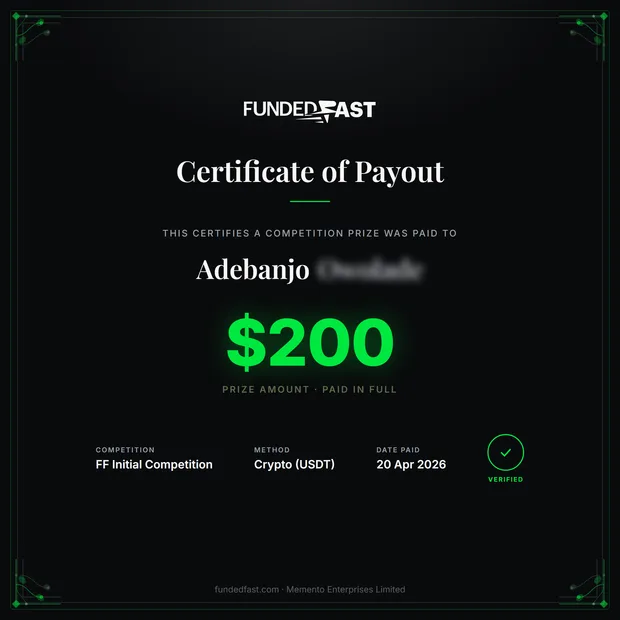 FF Initial Competition payout of $200 to Adebanjo