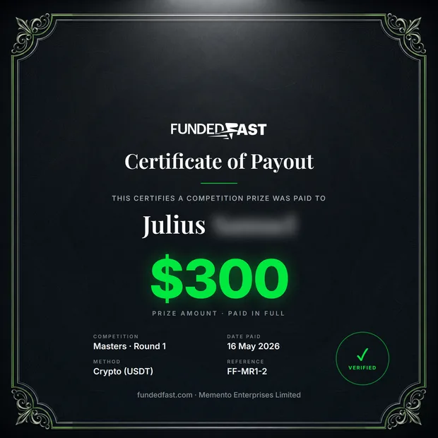 Masters · Round 1 payout of $300 to Julius