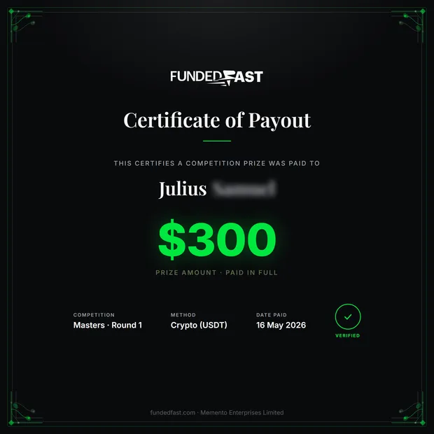 Masters · Round 1 payout of $300 to Julius