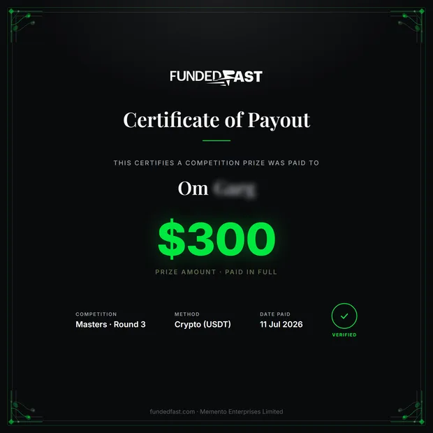 Masters · Round 3 payout of $300 to Om
