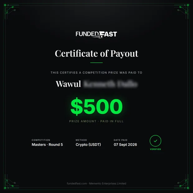 Masters · Round 5 payout of $500 to Wawul
