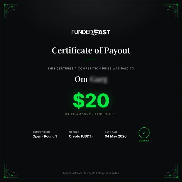 Open · Round 1 payout of $20 to Om