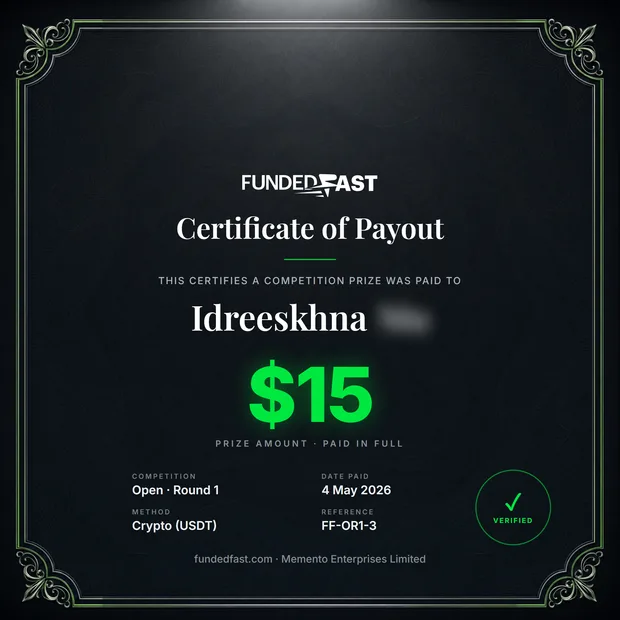 Open · Round 1 payout of $15 to Idreeskhna