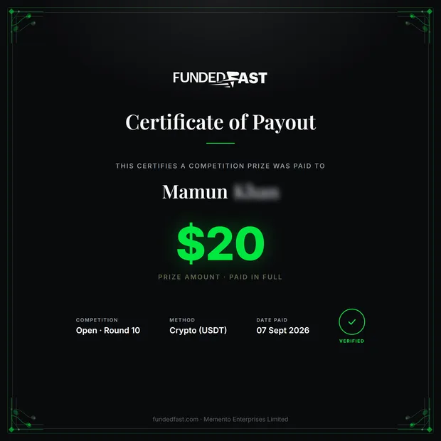 Open · Round 10 payout of $20 to Mamun