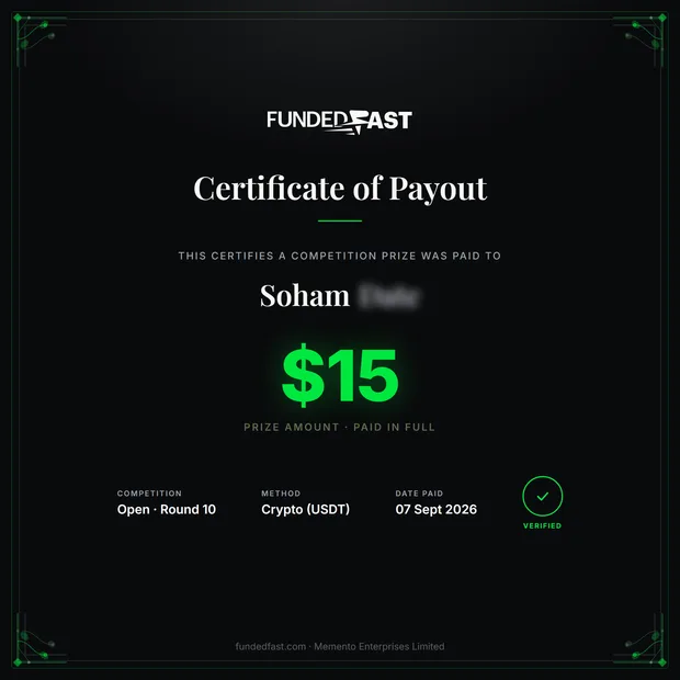 Open · Round 10 payout of $15 to Soham