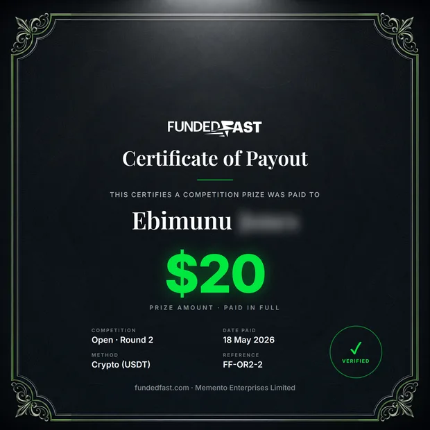 Open · Round 2 payout of $20 to Ebimunu