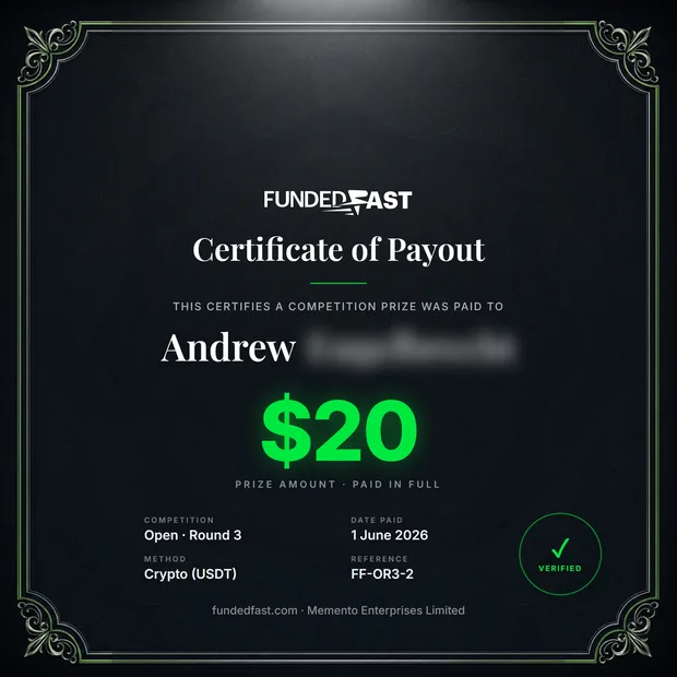 Open · Round 3 payout of $20 to Andrew