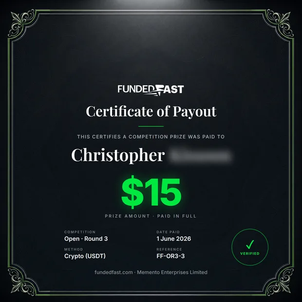 Open · Round 3 payout of $15 to Christopher
