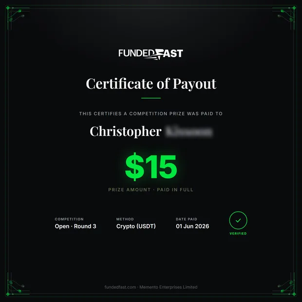 Open · Round 3 payout of $15 to Christopher