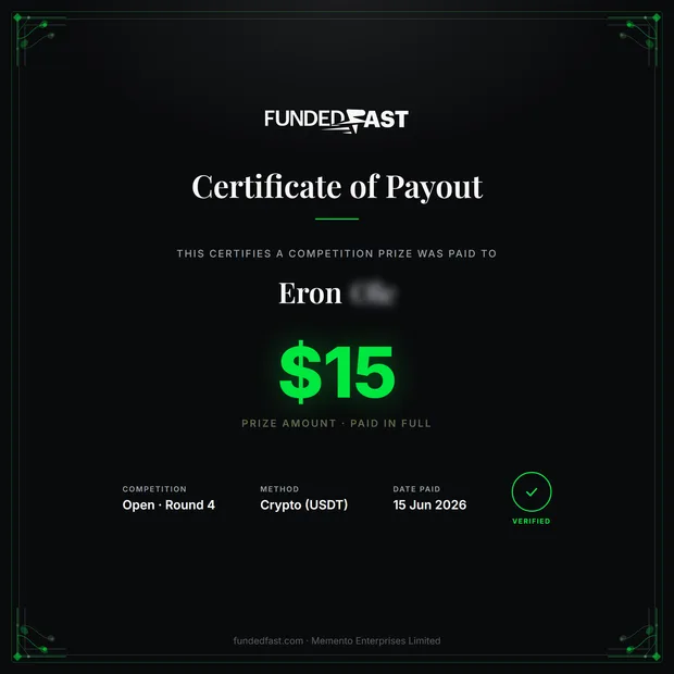 Open · Round 4 payout of $15 to Eron
