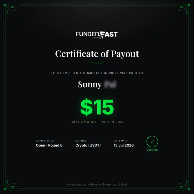 Open · Round 6 payout of $15 to Sunny