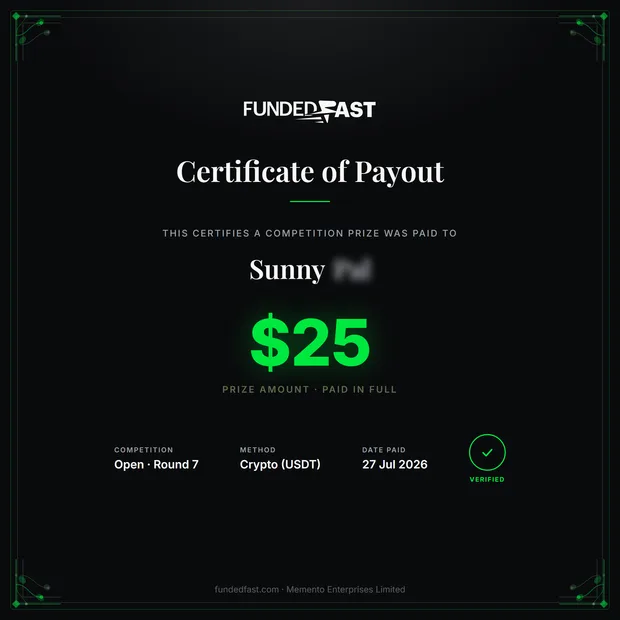 Open · Round 7 payout of $25 to Sunny