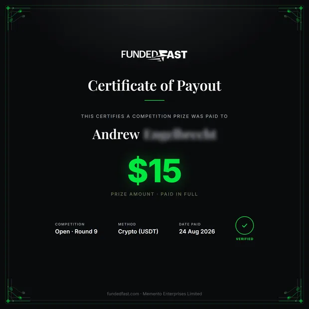 Open · Round 9 payout of $15 to Andrew